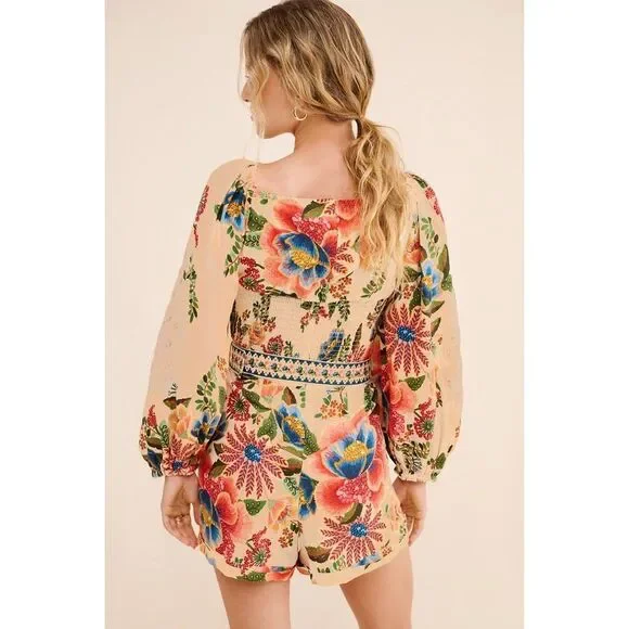 Anthropologie Farm Rio Delicate Garden Romper - Picture 3 of 7